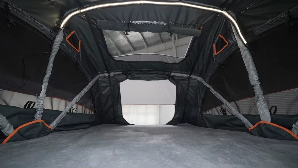 Spacious Rooftop Tent Interior with Aluminum Support Frame