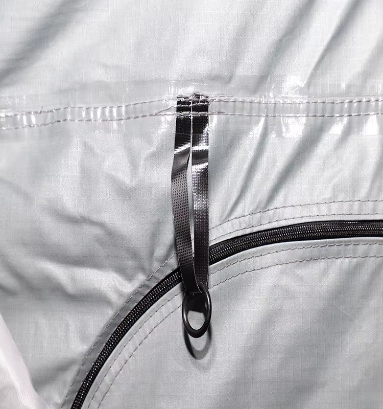 Rooftop Tent Zipper and Reinforced Fabric Detail