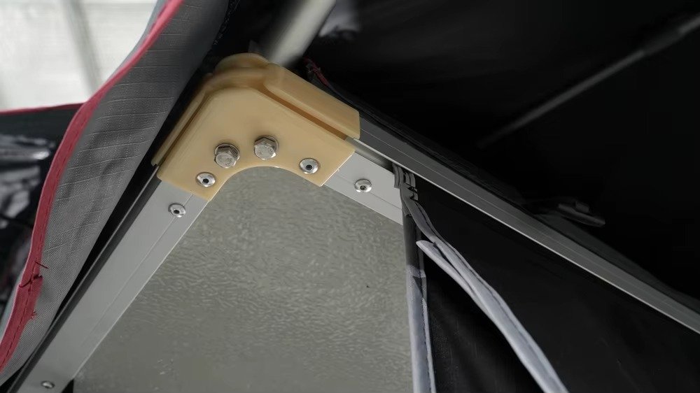 SUV Tent Frame Corner Bracket and Fasteners