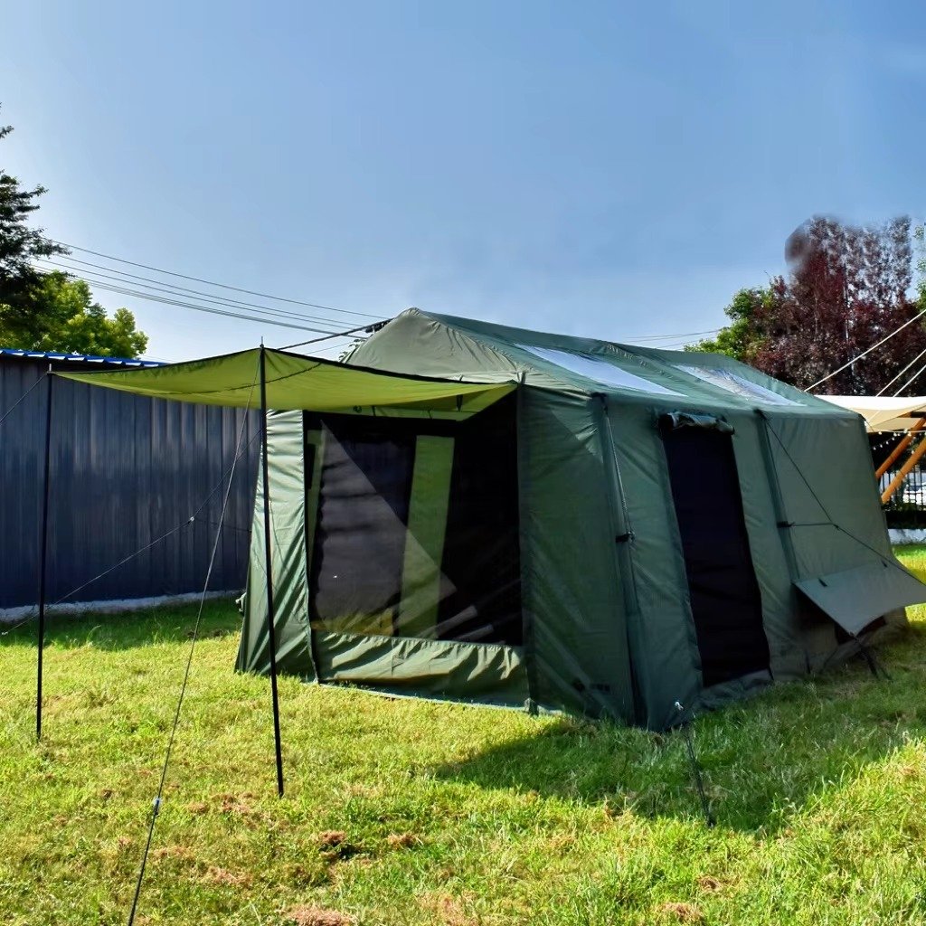 Four-Season Double-Layer PE Camping Tent with Two Bedrooms