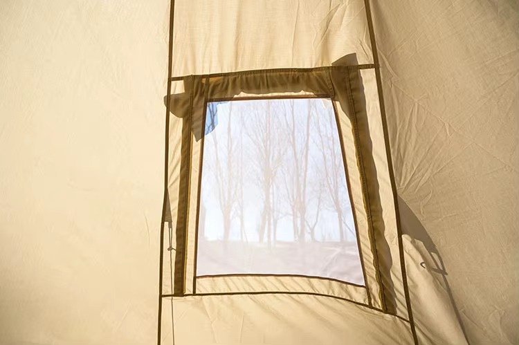 Beige Teepee Tent Mesh Window