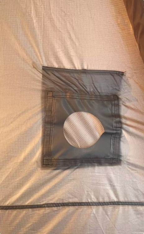 Square Tent Panel with Circular Opening