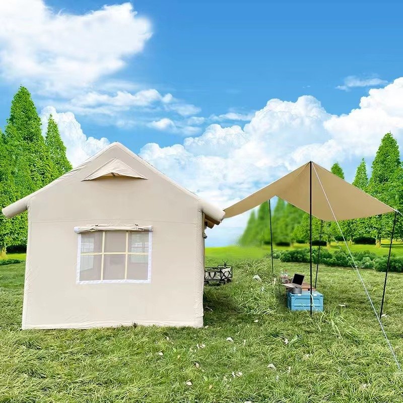 House shape inflatable camping tent with durable outdoor structure for family camping
