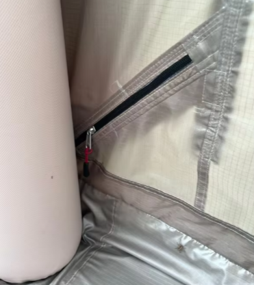 Tent Interior Zipper and Mesh Seam