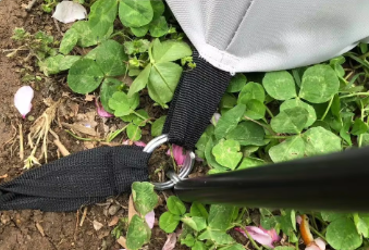 Tent Corner Strap and Pole Connection Detail