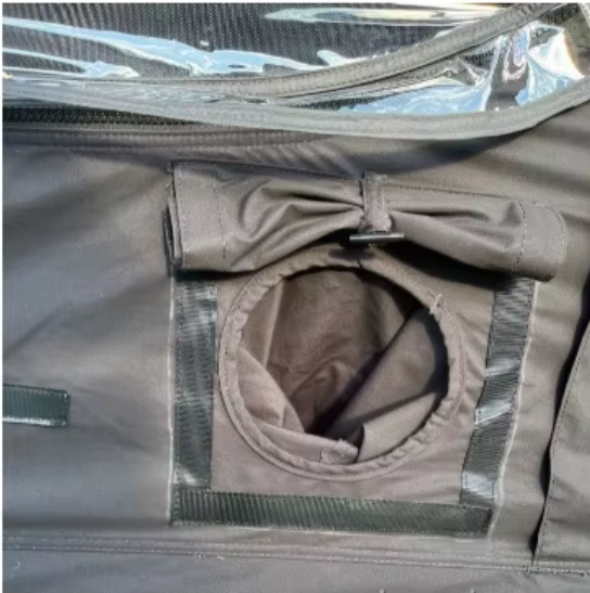 Round Mesh Opening on a Tent Panel