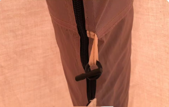Close-Up of Tent Zipper and Pull