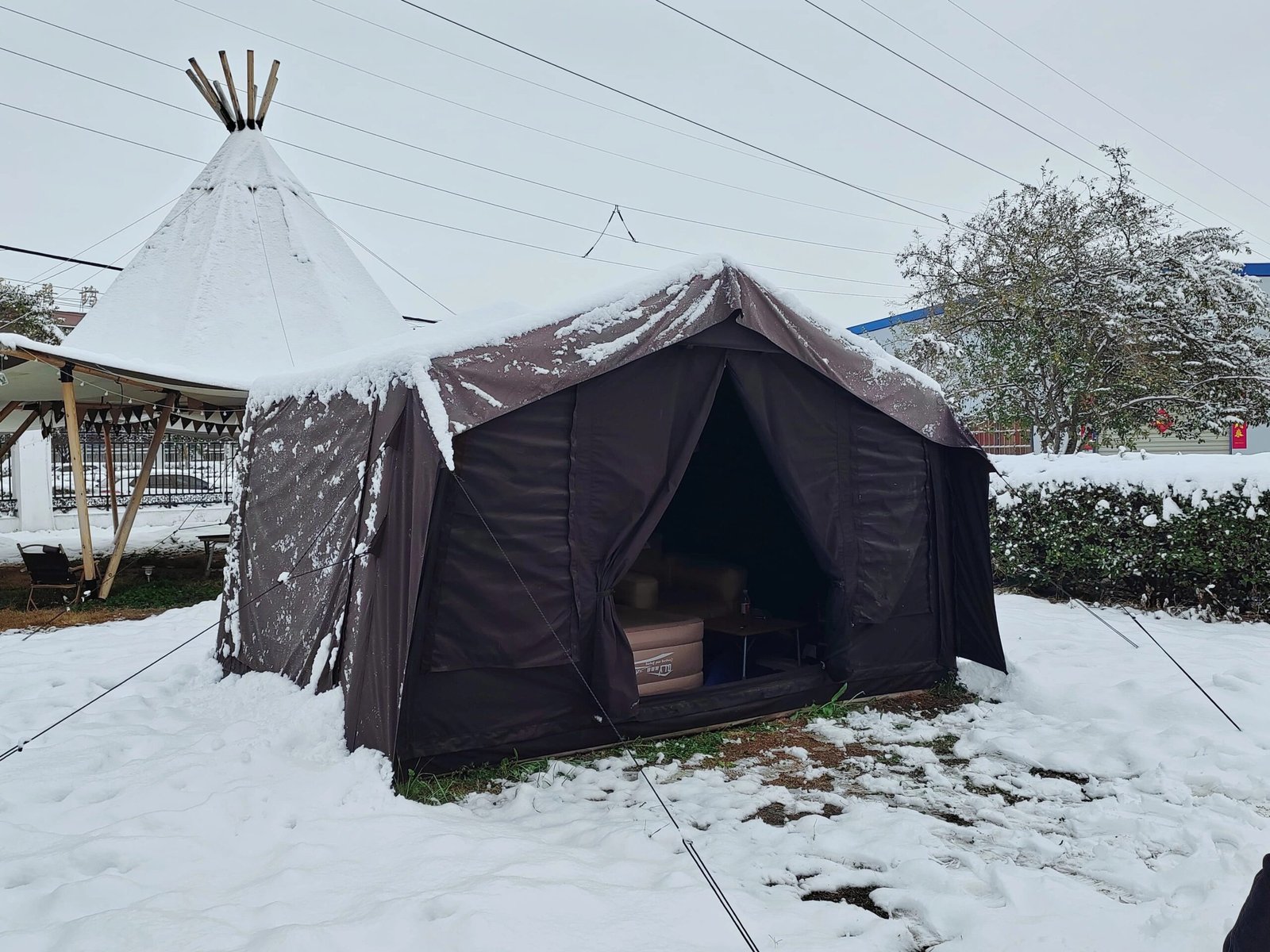 12㎡ Oxford Cotton Inflatable House Tent | Waterproof Family Air Tent